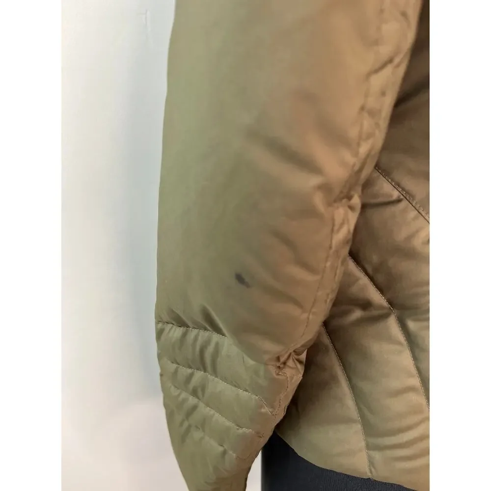 ADD Olive Green Long Sleeve Oversized Fur Collar Womens Down Jacket Size 2